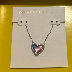 Kendra Scott Necklace - Ari Heart Short, pink/blue NEW in box!